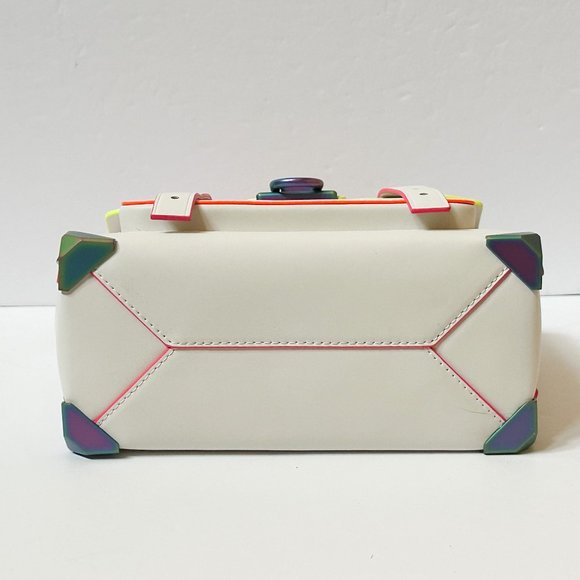 Michael Kors Manhattan Medium Top Handle Satchel Crossbody Bag Optic White - Picture 6 of 11